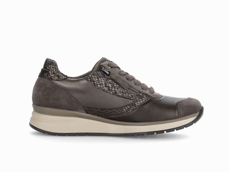 Baskets compensées largeur K en cuir Mohair