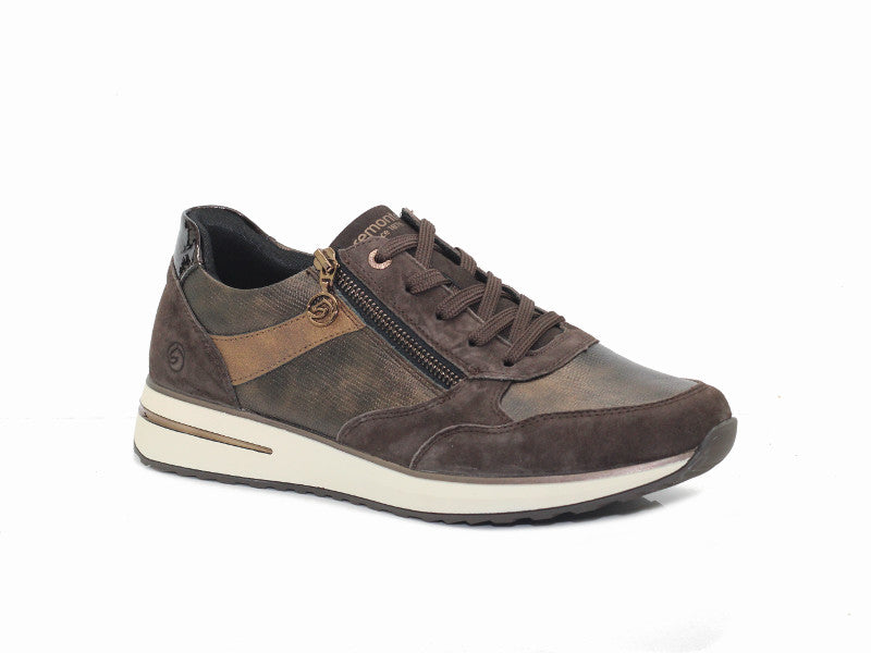 Baskets mode Remonte en cuir marron