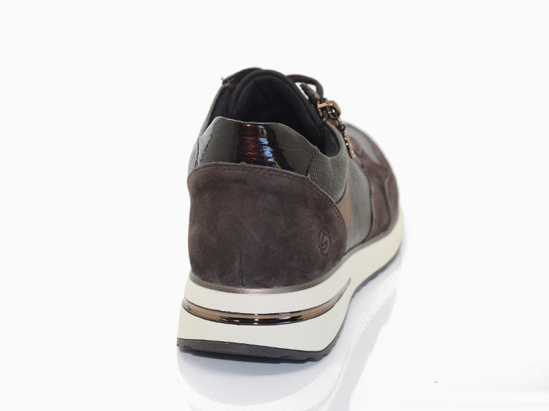 Baskets mode Remonte en cuir marron