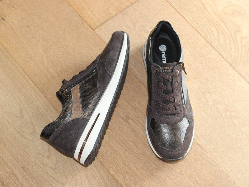 Baskets mode Remonte en cuir marron