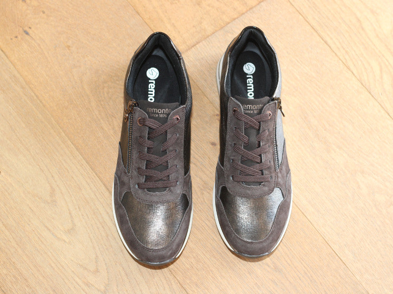 Baskets mode Remonte en cuir marron