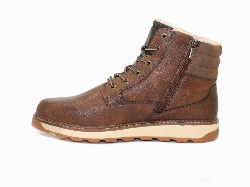Boots marron avec lacets et zip