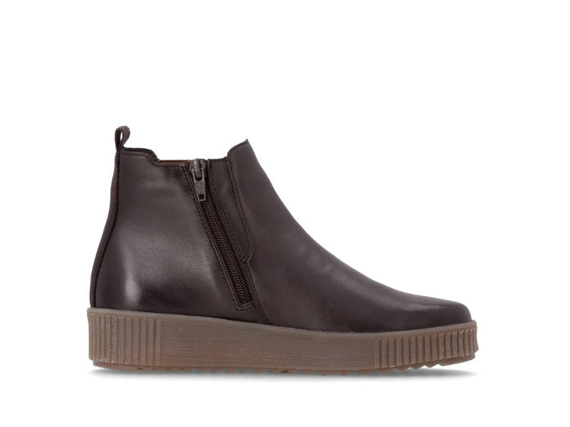 Boots basses en cuir marron et imprimé fantaisie