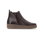Boots basses en cuir marron et imprimé fantaisie