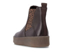 Boots basses en cuir marron et imprimé fantaisie