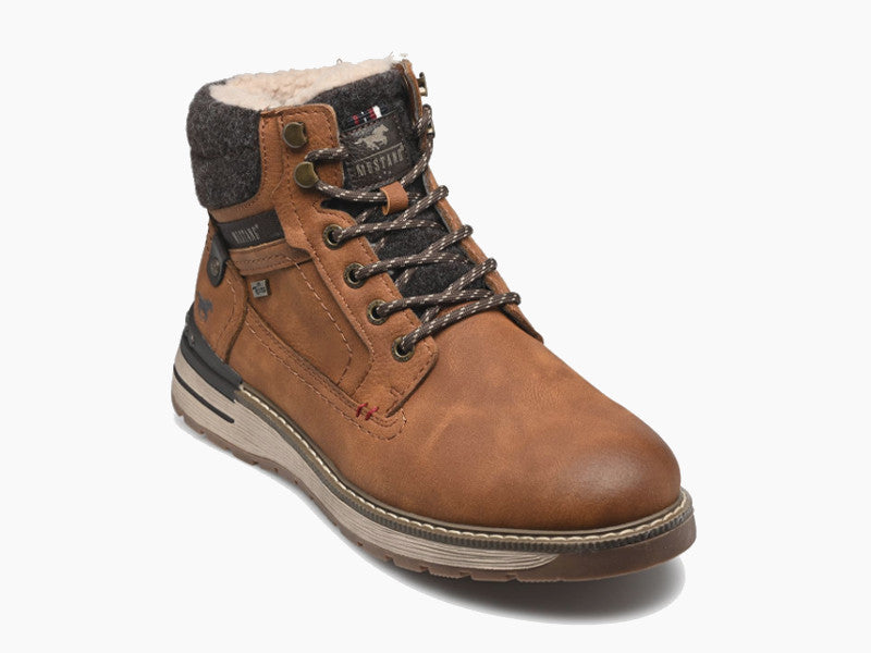 Boots fourrées Mustang aspect cuir cognac