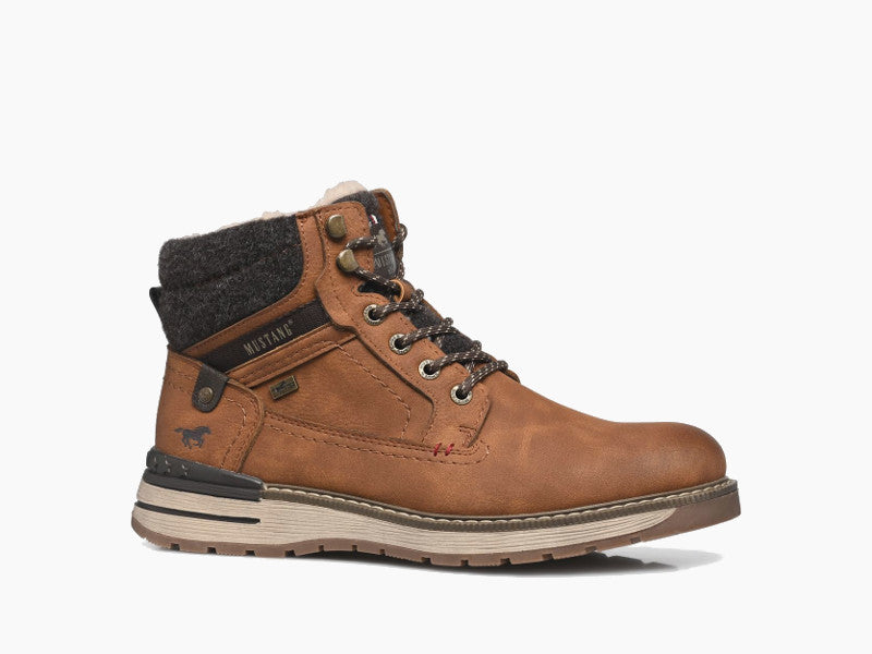 Boots fourrées Mustang aspect cuir cognac