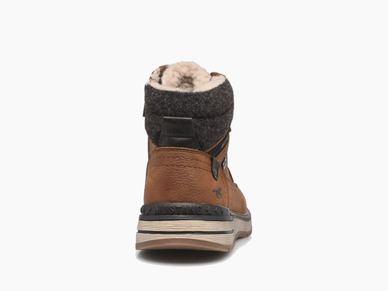 Boots fourrées Mustang aspect cuir cognac