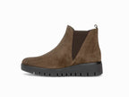 Boots confortables en cuir velours et semelle compensée