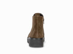 Boots confortables en cuir velours et semelle compensée