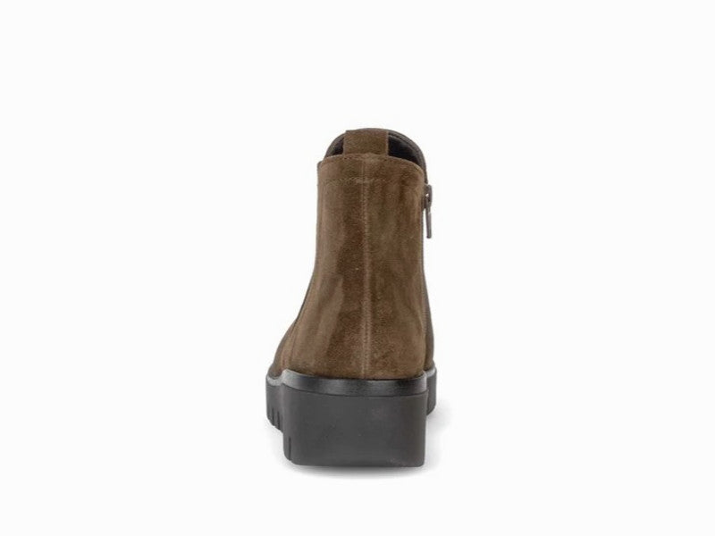 Boots confortables en cuir velours et semelle compensée