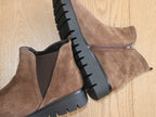 Boots confortables en cuir velours et semelle compensée