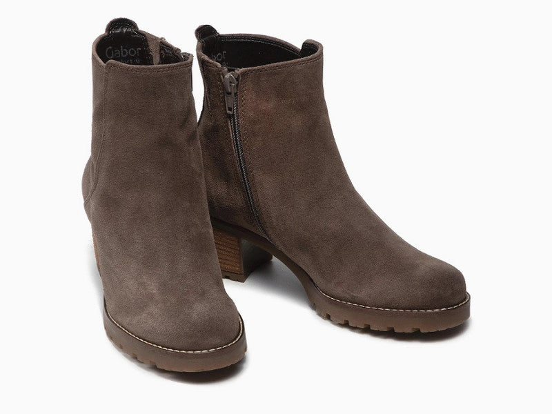 Bottines à talon carré Gabor en cuir velours Mohair