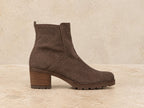 Bottines à talon carré Gabor en cuir velours Mohair