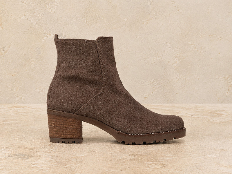 Bottines à talon carré Gabor en cuir velours Mohair
