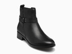 Bottines plates en cuir noir
