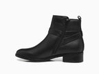 Bottines plates en cuir noir