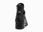 Bottines plates en cuir noir