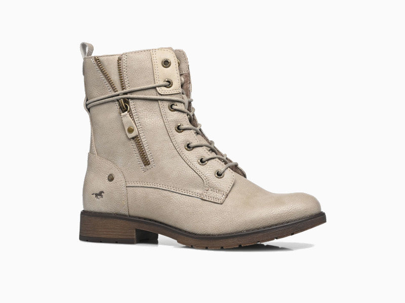 Bottines beige à petit talon Fugitive