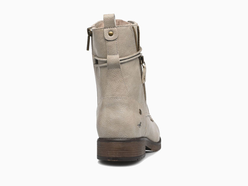 Bottines beige à petit talon Fugitive