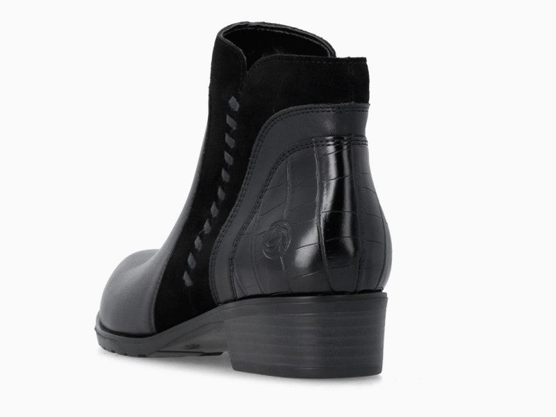 Bottines féminines style chelsea en cuir combi noir