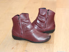 Bottines plates bordeaux en cuir souple Naly