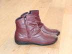Bottines plates bordeaux en cuir souple Naly