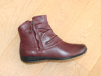Bottines plates bordeaux en cuir souple Naly