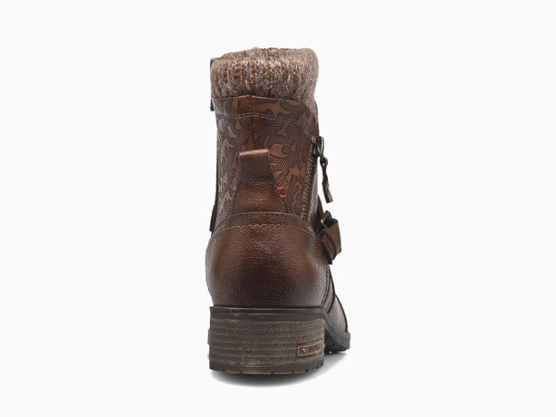 Bottines basses marron et petit talon Mustang