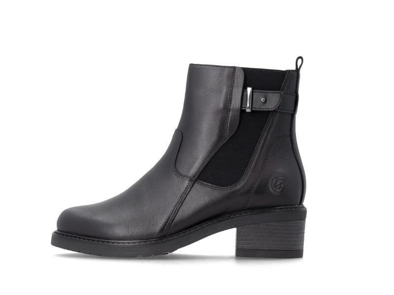 Bottines à talon Remonte en cuir noir