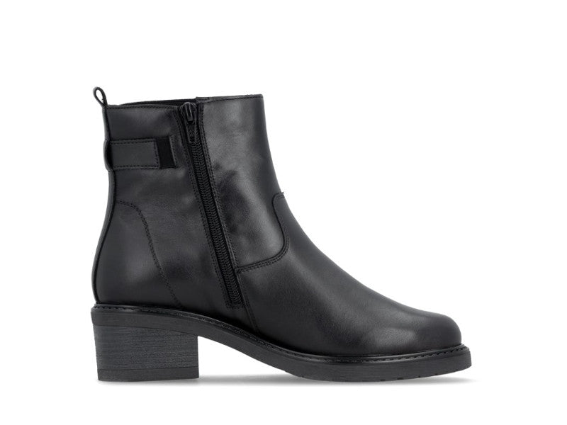 Bottines à talon Remonte en cuir noir