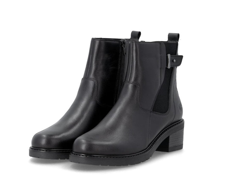 Bottines à talon Remonte en cuir noir