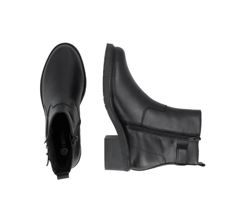 Bottines à talon Remonte en cuir noir