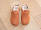 Chaussons Mima avec boucle réglable en feutre orange