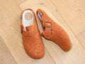 Chaussons Mima avec boucle réglable en feutre orange