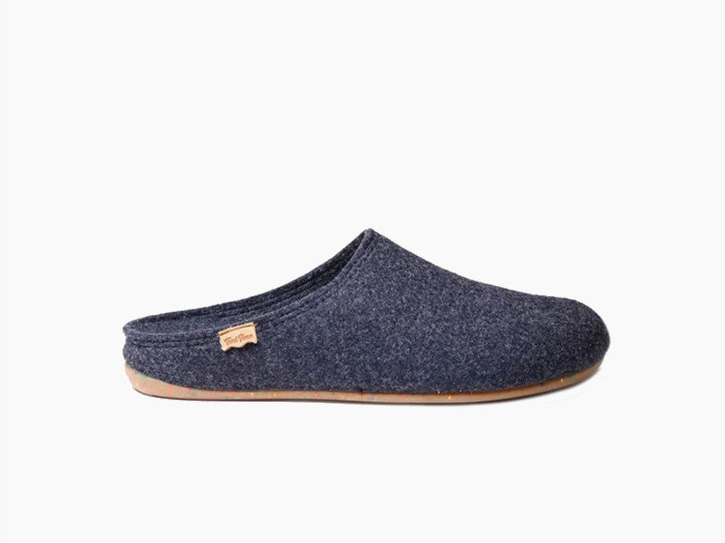 Chaussons slippers en feutre bleu marine