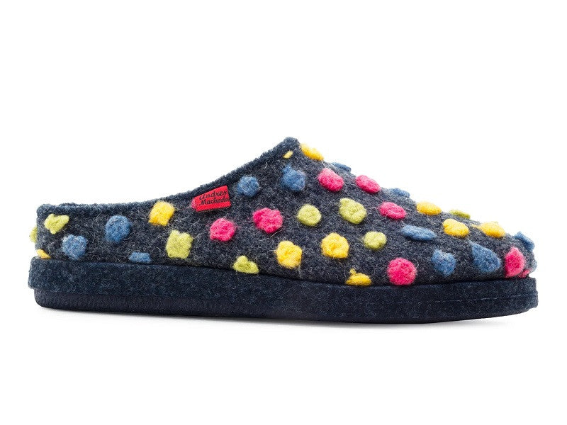 Chaussons féminins en feutre et pastille colorées
