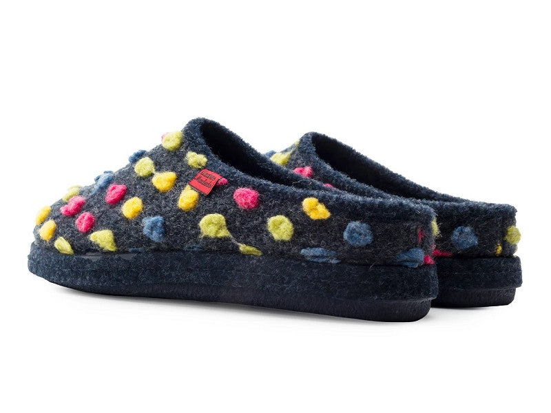 Chaussons féminins en feutre et pastille colorées