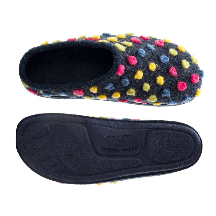 Chaussons féminins en feutre et pastille colorées