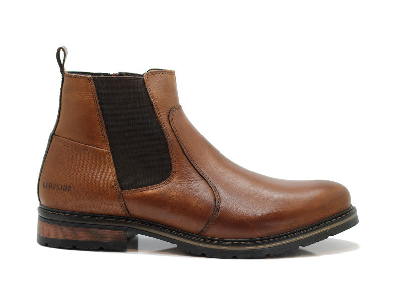 Boots style chelsea en cuir marron cognac Elster