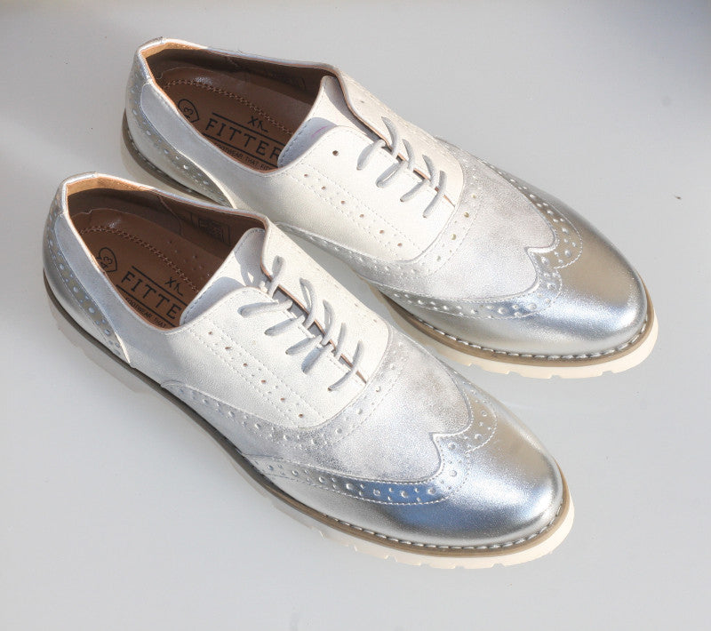 Derbies blanc et argent Marni