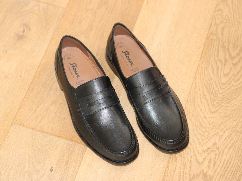 Mocassins classiques en cuir noir Sioux