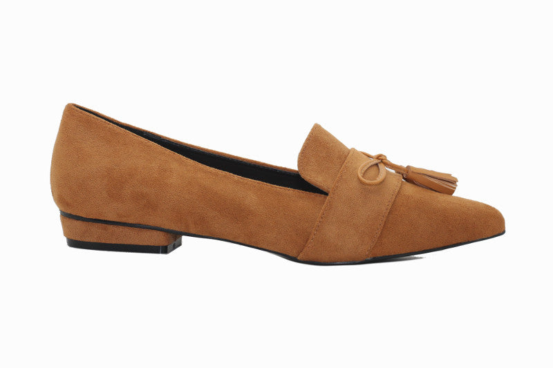 Mocassins en velours camel Sahara