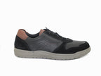 Sneakers Baxter en cuir noir et largeur confort