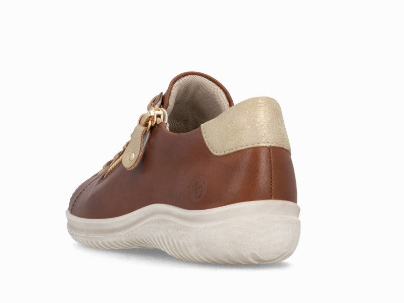 Sneakers confortables en cuir marron camel