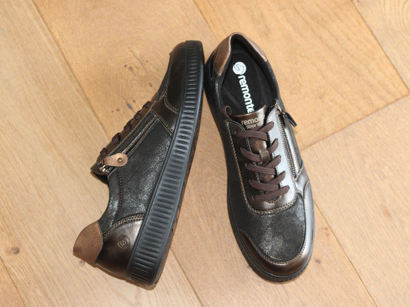 Tennis basses en stretch marron Antik