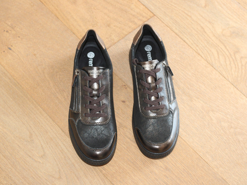 Tennis basses en stretch marron Antik