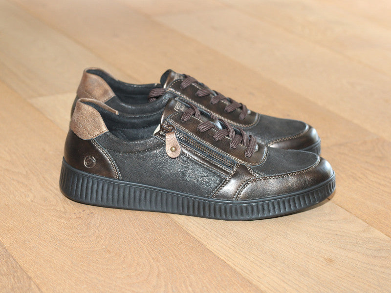 Tennis basses en stretch marron Antik