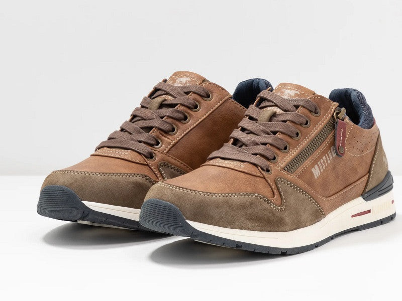 Chaussures basses Mustang style sneaker marron