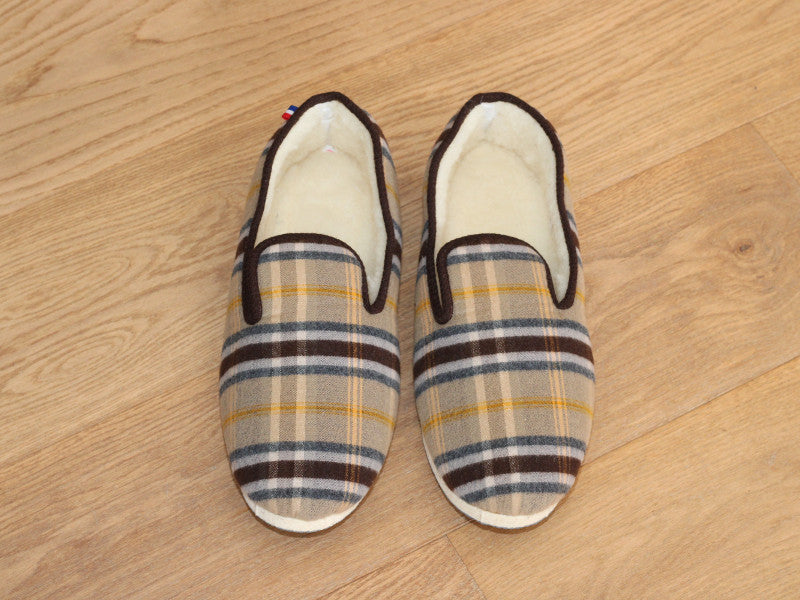 Charentaises traditionnelles écossais beige